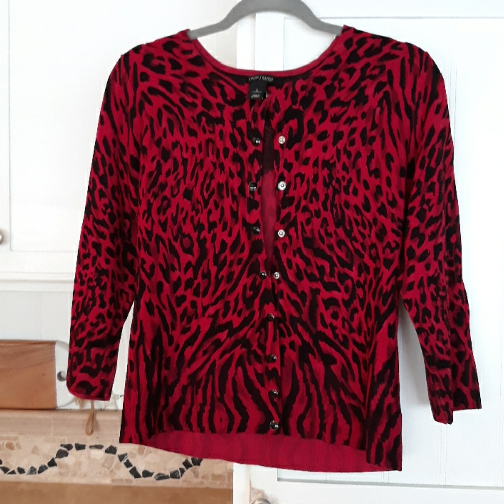 Red leopard print sweater